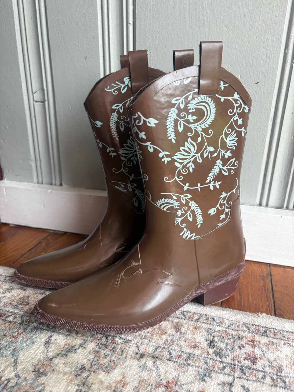 Women’s ROPER Size 5 Rubber Floral Western Rain Boots